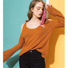 Load image into Gallery viewer, Off Shoulder Backless Sweater